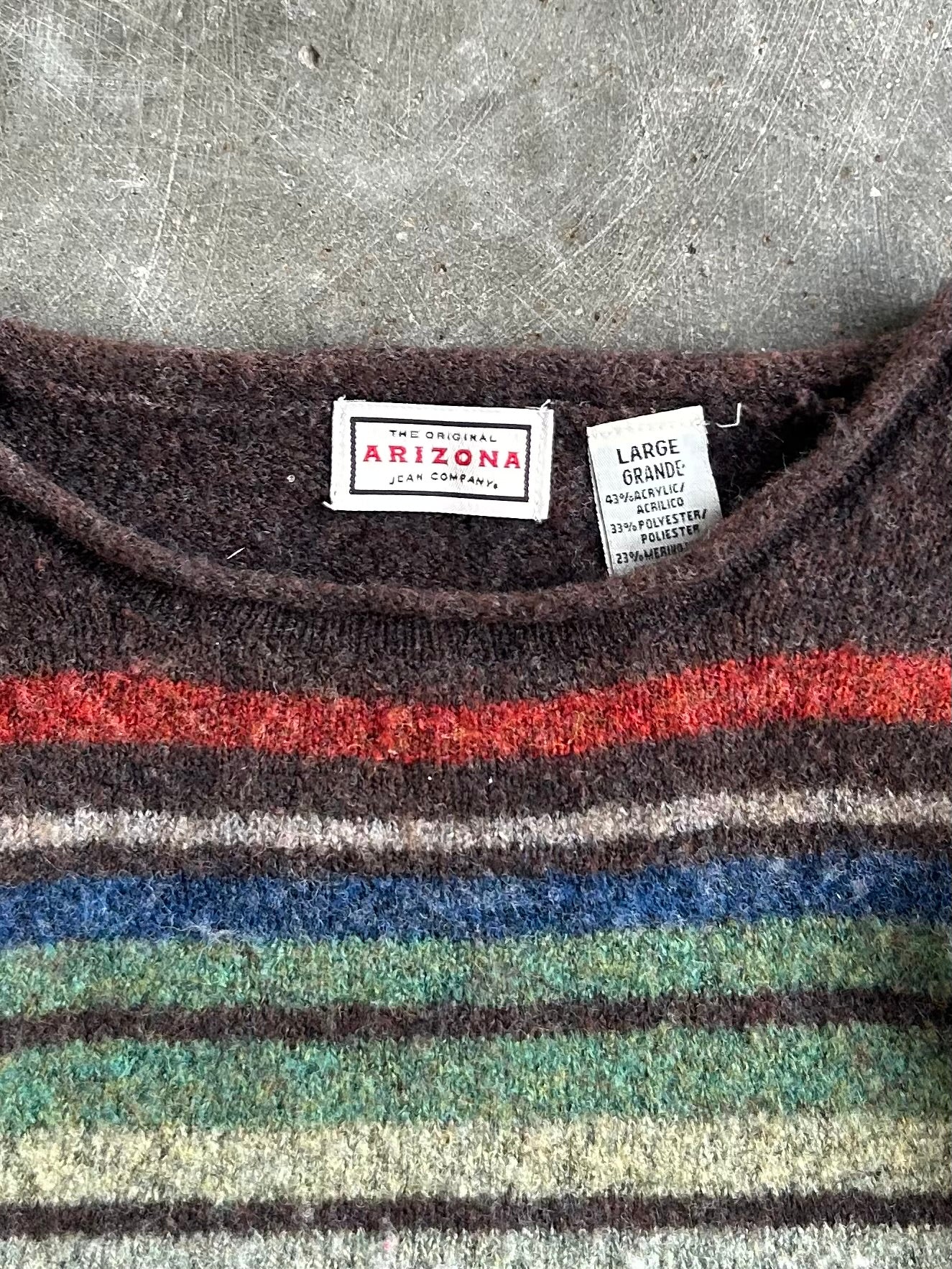 Vintage Arizona Jeans Striped Sweater - L