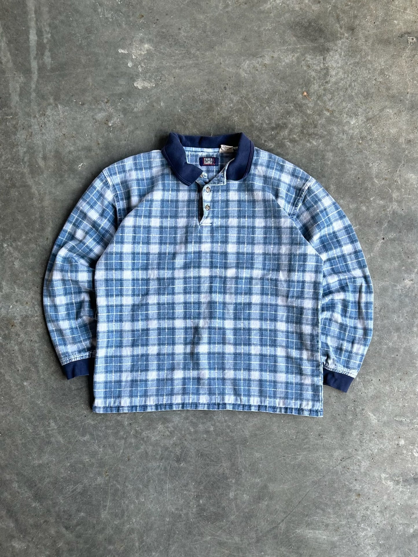 Vintage Faded Glory Plaid Polo - XL