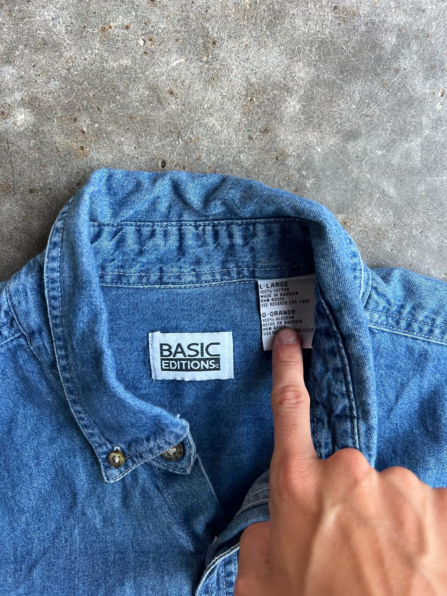 Vintage Basic Denim Top - M