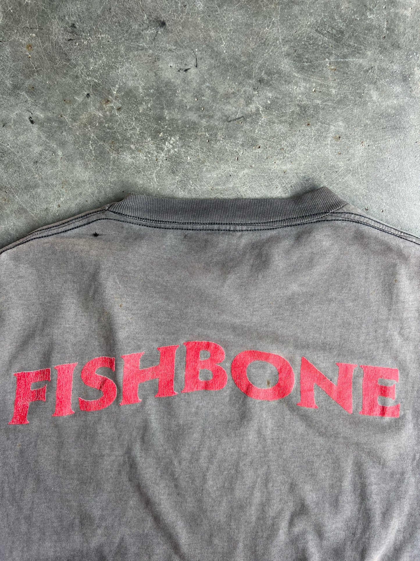 Vintage Faded Grey Fishbone Shirt - XL