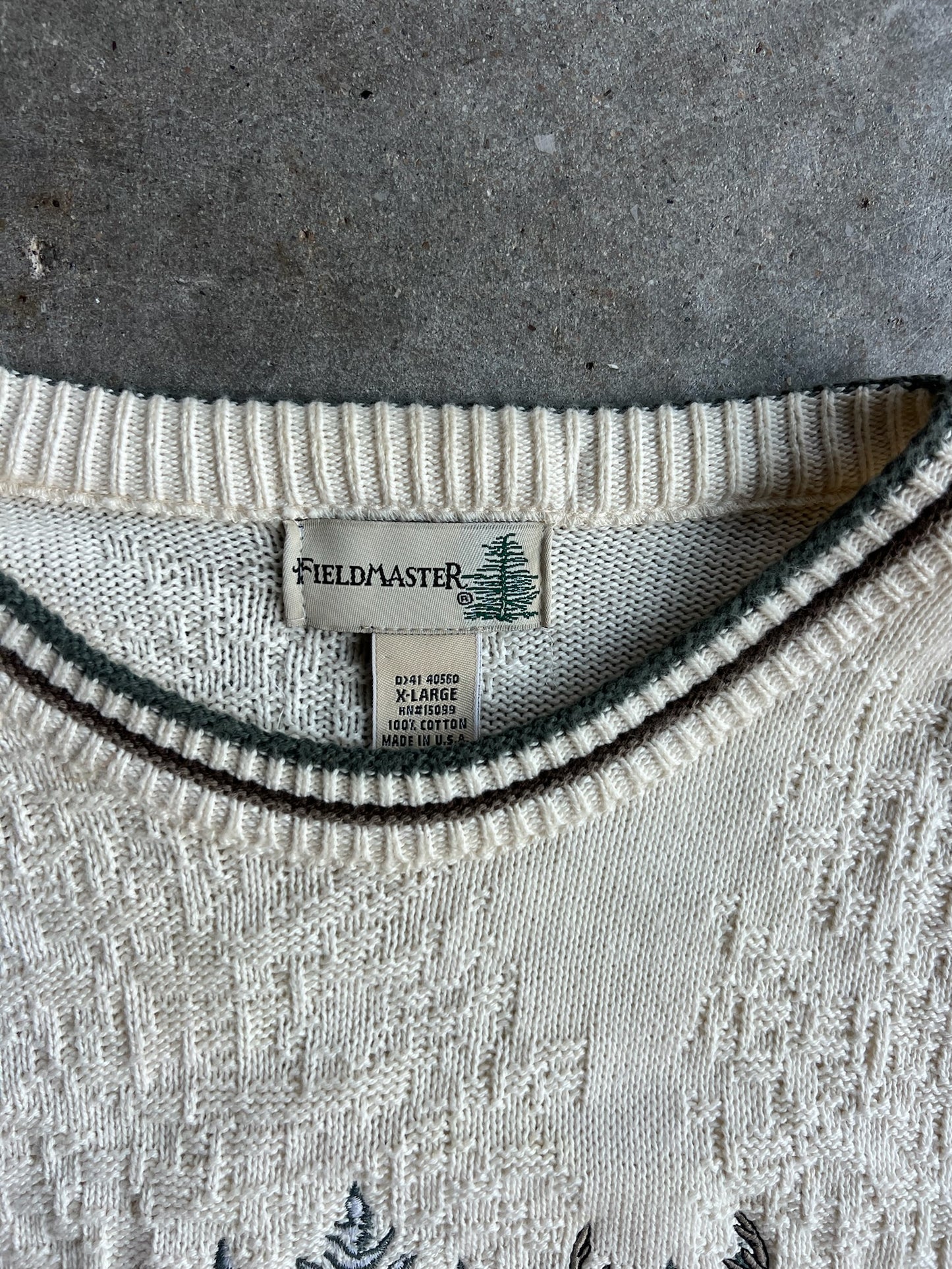 Vintage Cream Outdoor Knit Sweater - XL