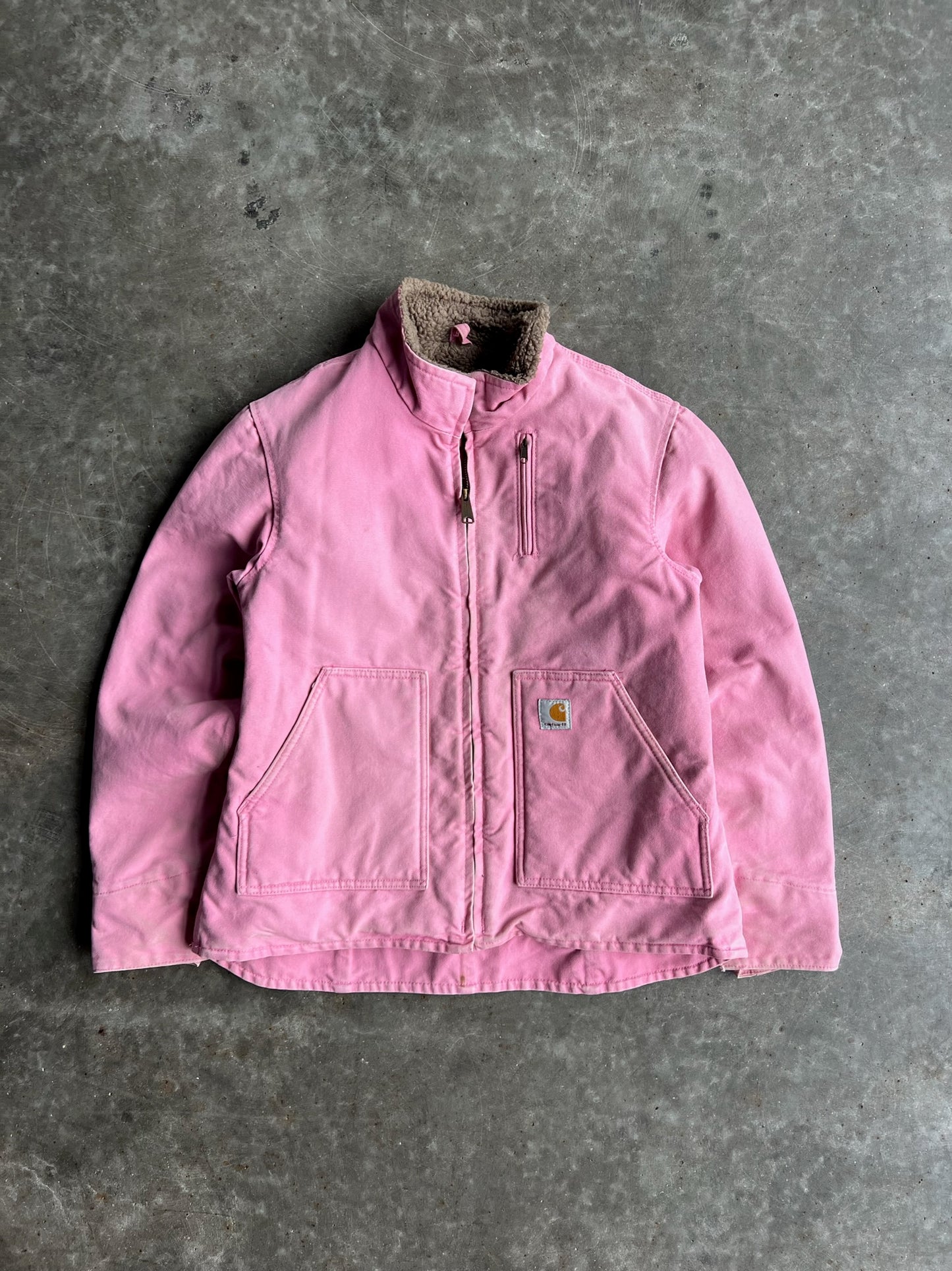 Vintage Baby Pink Fleece Lined Carhartt Jacket - M