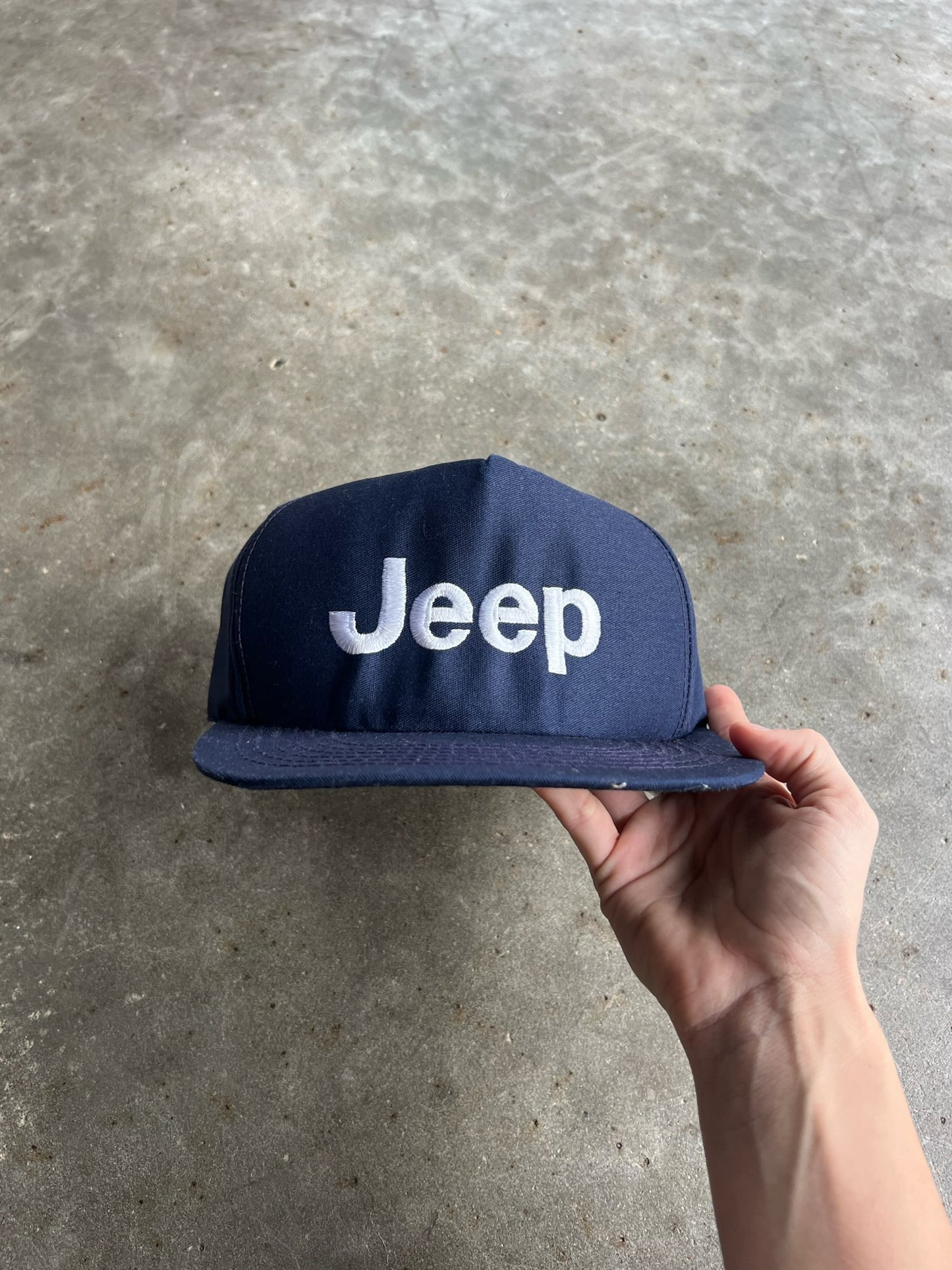 Vintage Navy Jeep Snapback Hat