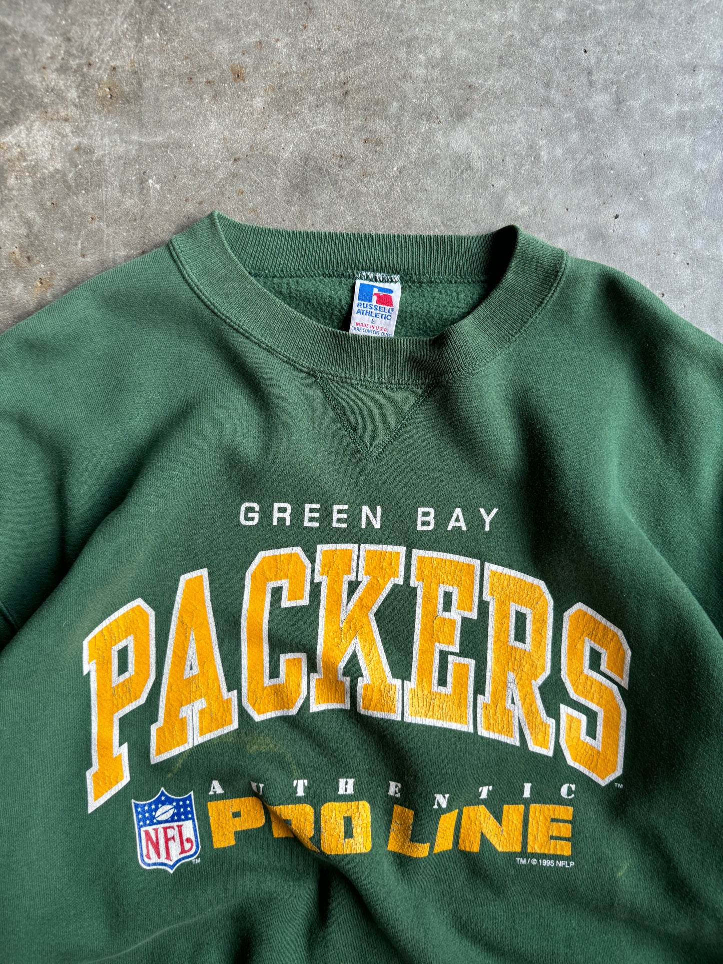 Vintage Green Bay Packers Russell Crew - L