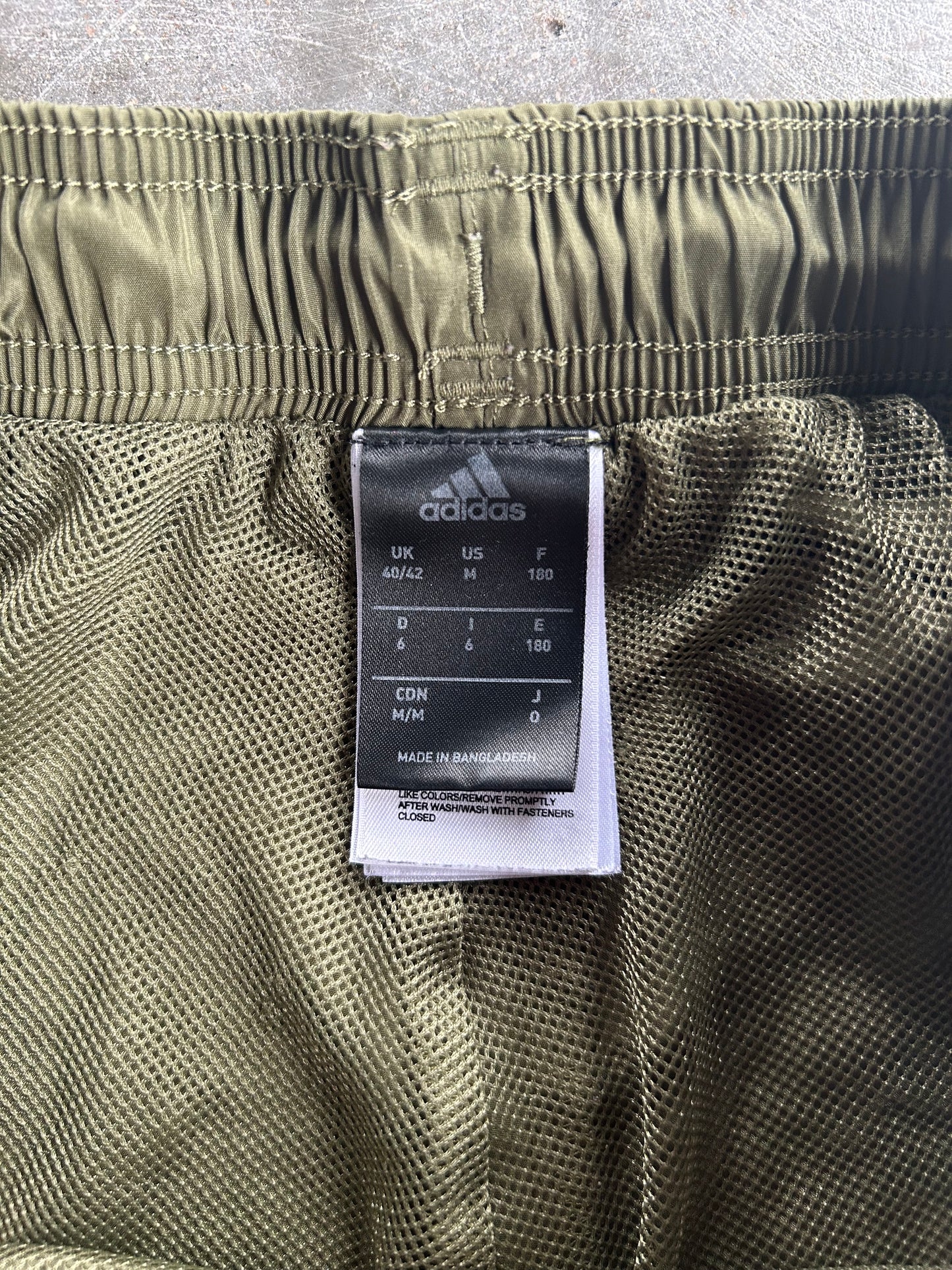 Vintage Olive Green Adidas Track Pants - M