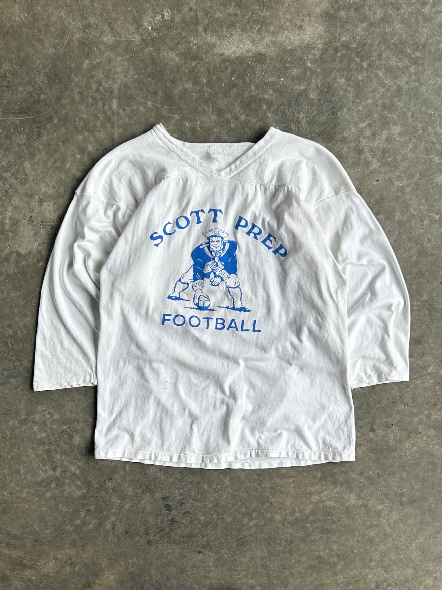 Vintage Scott Prep Football Quarter Sleeve Shirt - L