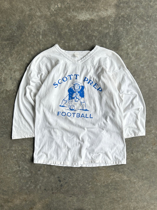 Vintage Scott Prep Football Quarter Sleeve Shirt - L