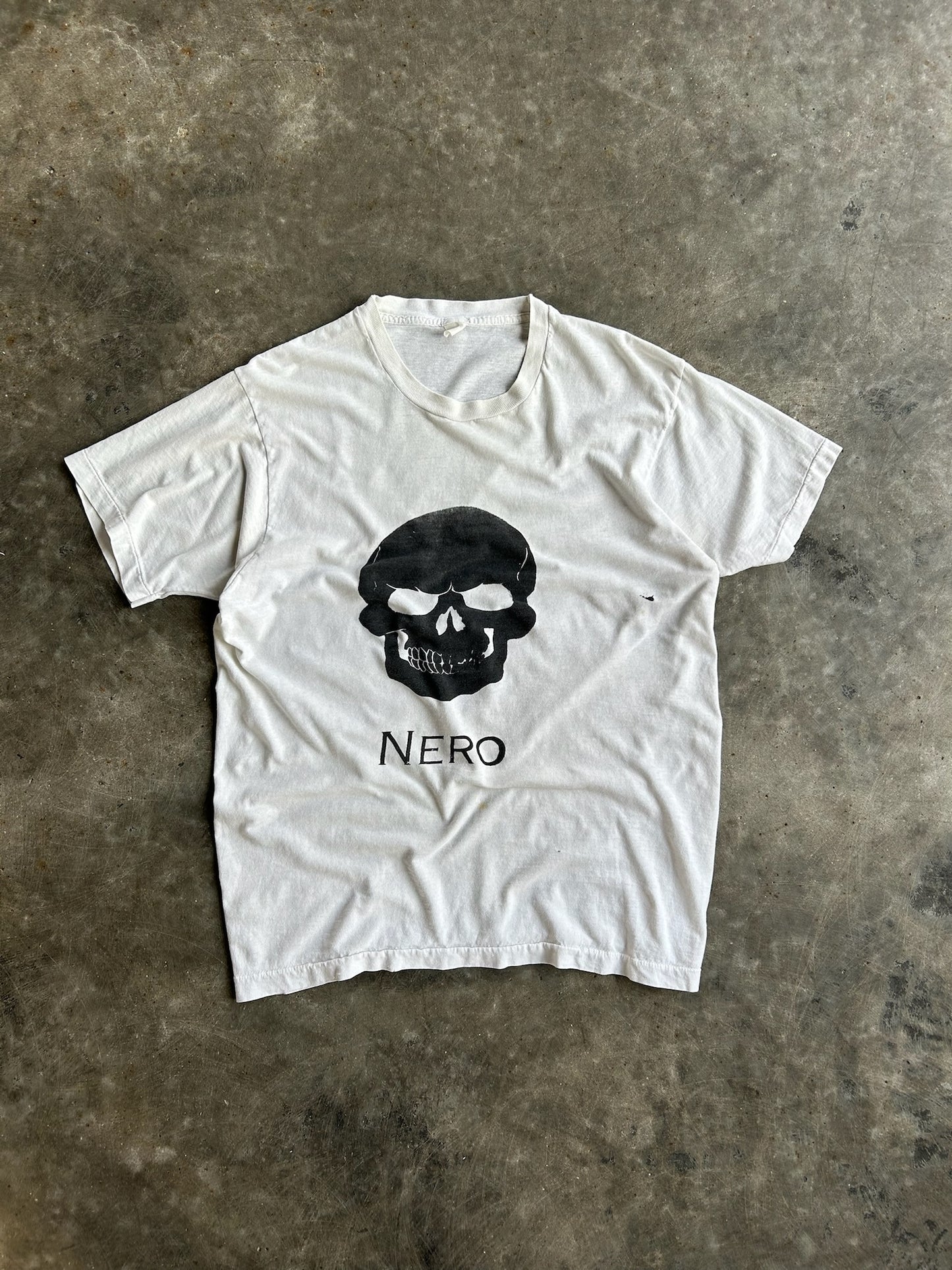 Vintage White Nero Skull Shirt - M