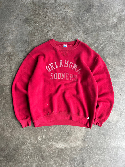 Vintage Faded Oklahoma Sooners Crew - L