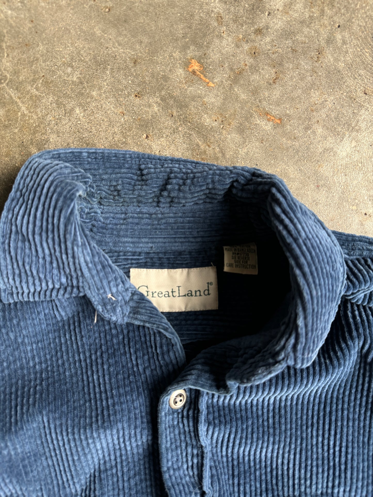 Vintage Greatland Navy Corduroy Button Up - M