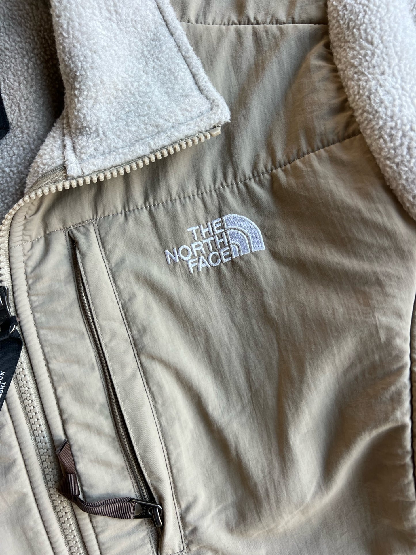 Vintage Cream Fleece North Face Zip Up - L