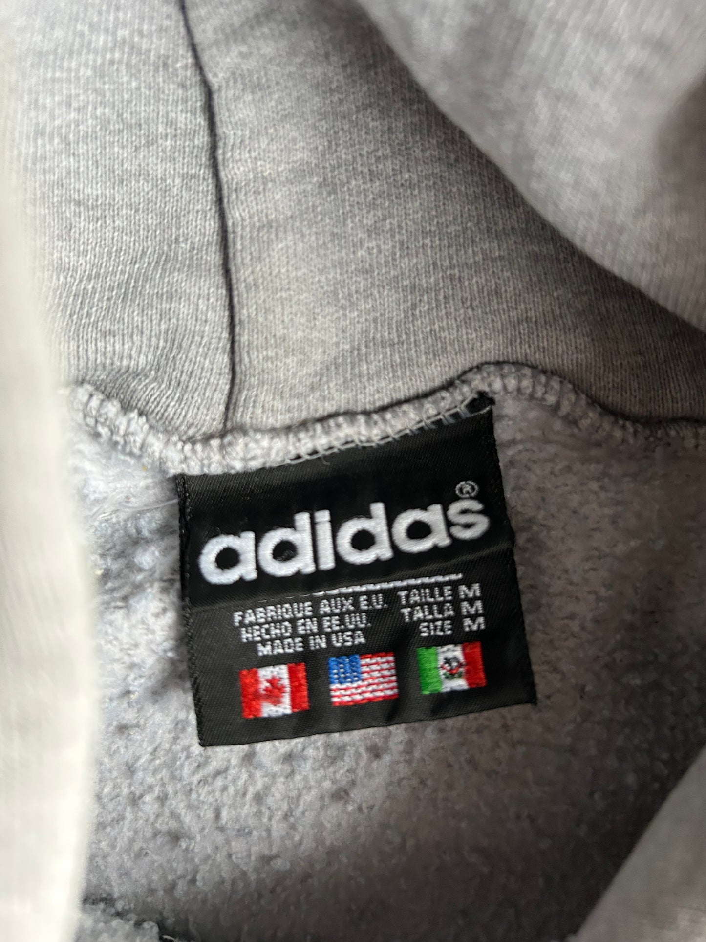 Vintage Grey Adidas Hoodie - M