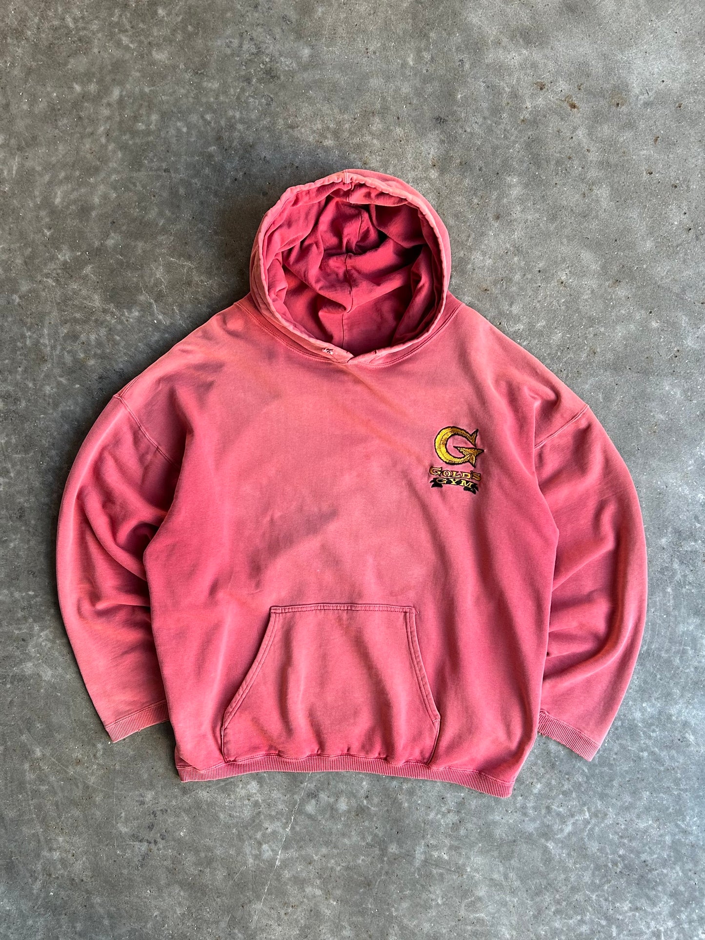 Vintage Salmon Gold’s Gym Hoodie - L