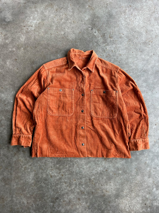 Vintage Burnt Orange Corduroy Button Up - L