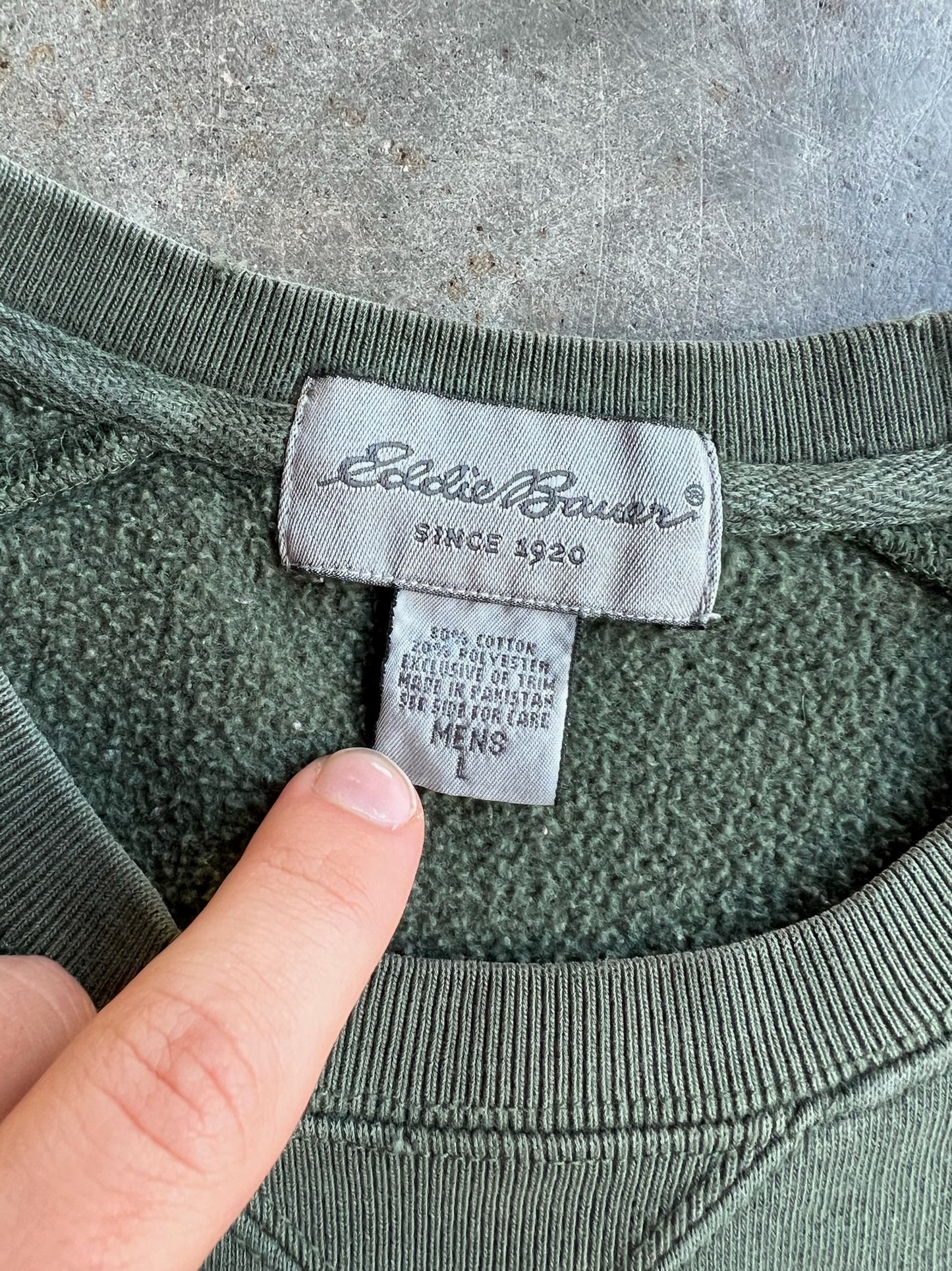 Vintage Green Eddie Bauer Crew - L