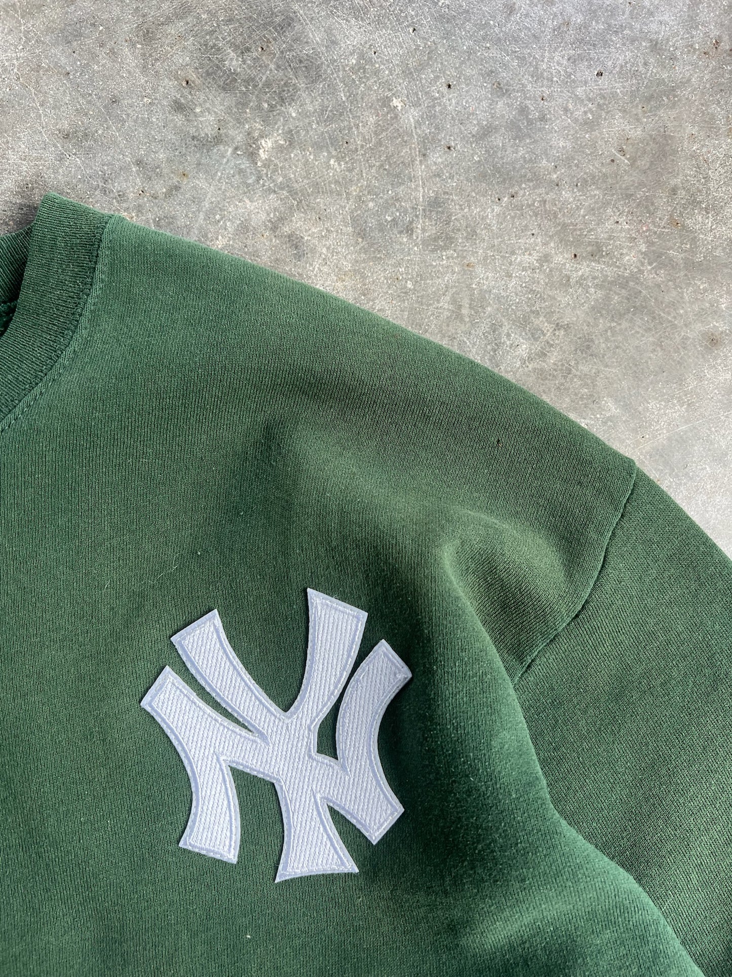 Vintage Green Jerzees Yankees Crew - XL