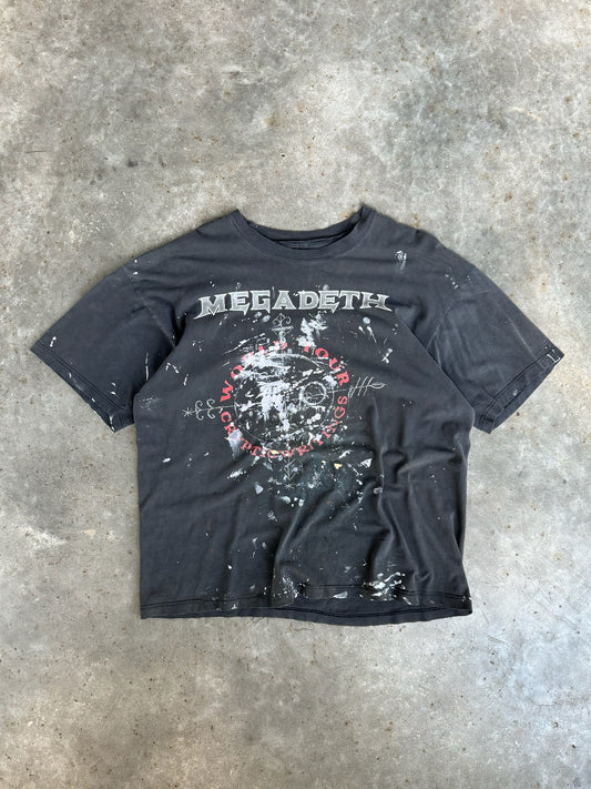 Vintage Paint Covered MegaDeth Shirt - XL