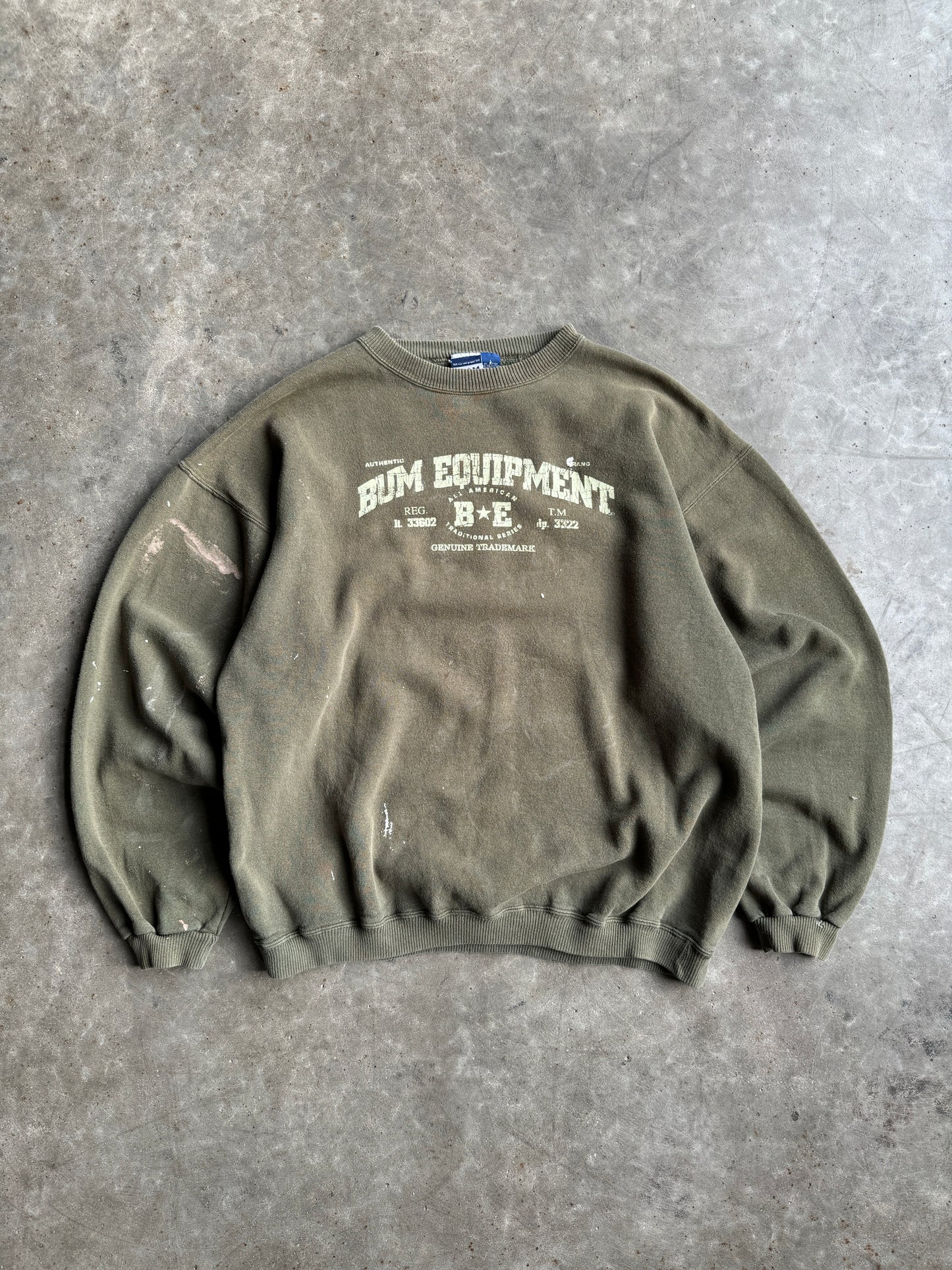 Vintage Green Bum Equipment Crew - L