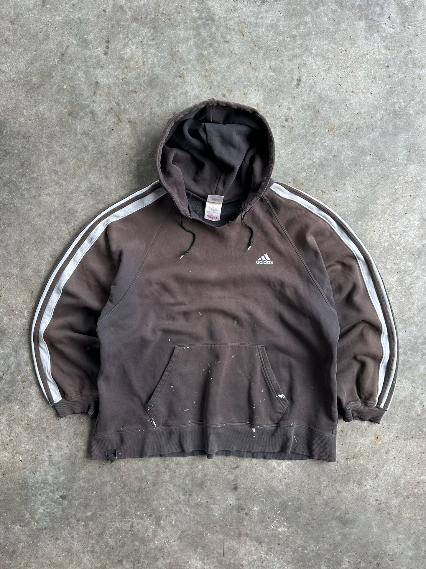 Vintage Brown Painted Adidas Hoodie - L