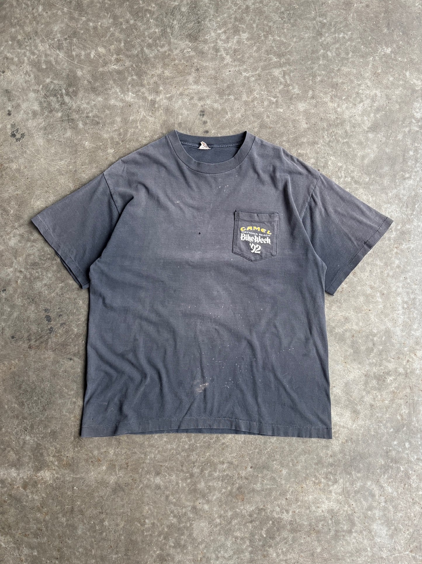 Vintage Single-Stitch Faded Camel Bike Week Distressed Tee - XL