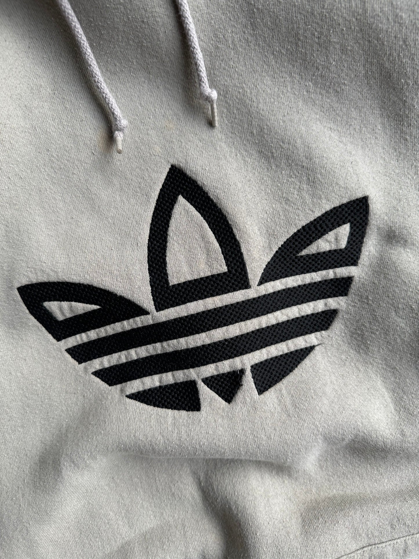 Vintage Beige Adidas Logo Hoodie - XXL