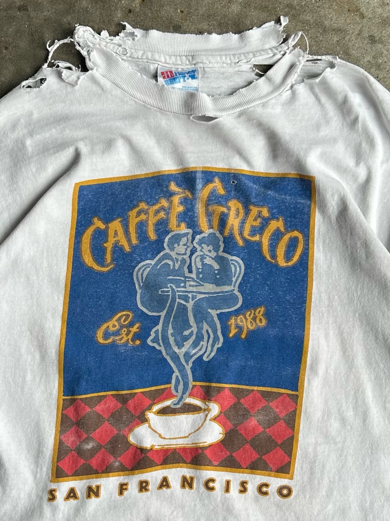 Vintage Distressed Caffe Greco Shirt - L