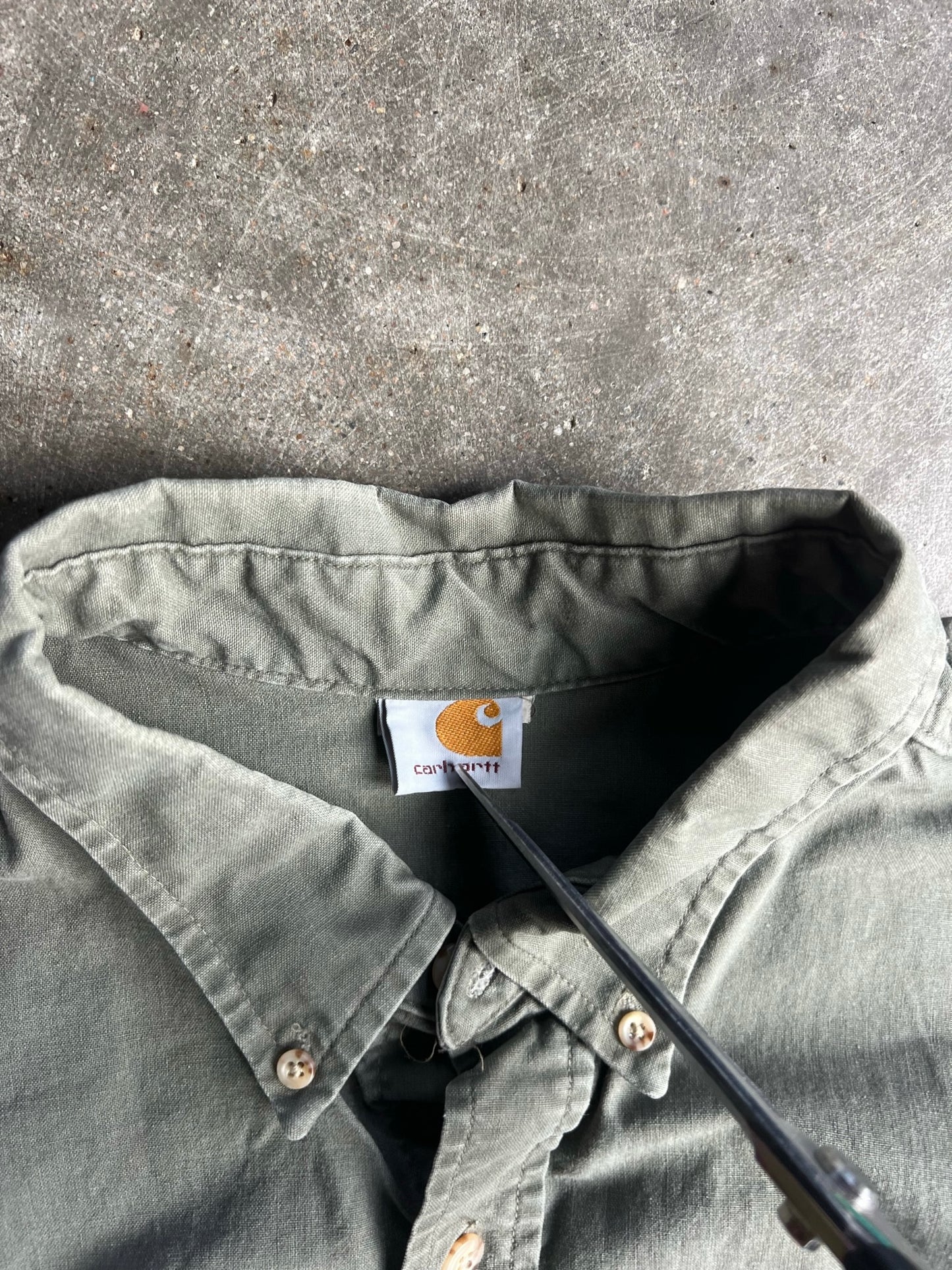 Vintage Cropped Green Carhartt Button Up - XL