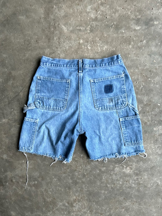 Vintage Faded Denim Carhartt Distressed Carpenter Shorts - 30