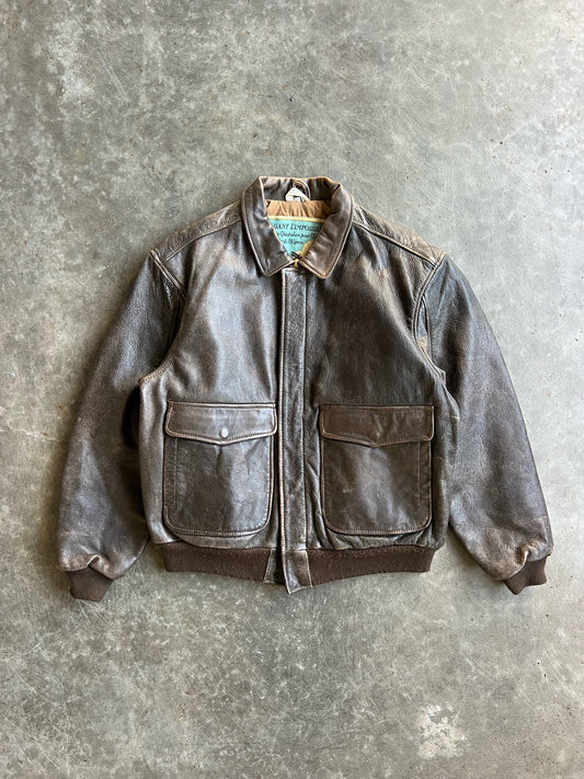 Vintage Dark Brown Aeropostale Leather Jacket - XL