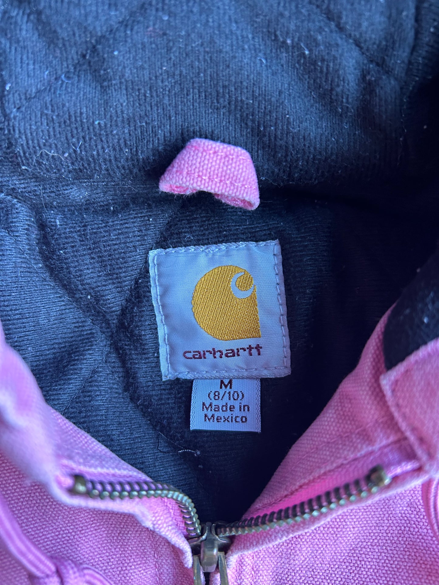 Vintage Baby Pink Hooded Carhartt Jacket - M