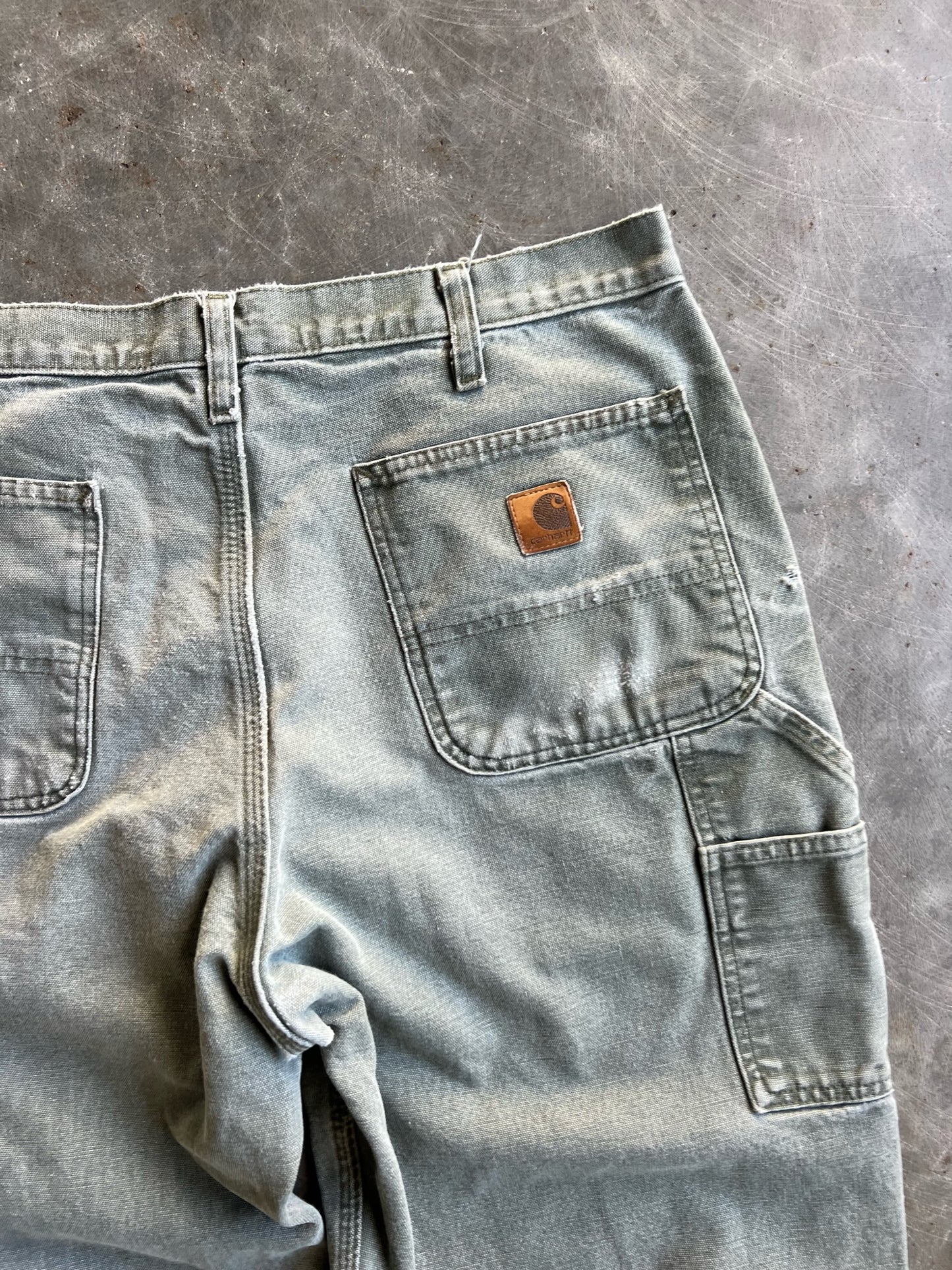 Vintage Faded Green Carhartt Carpenter Pants - 34