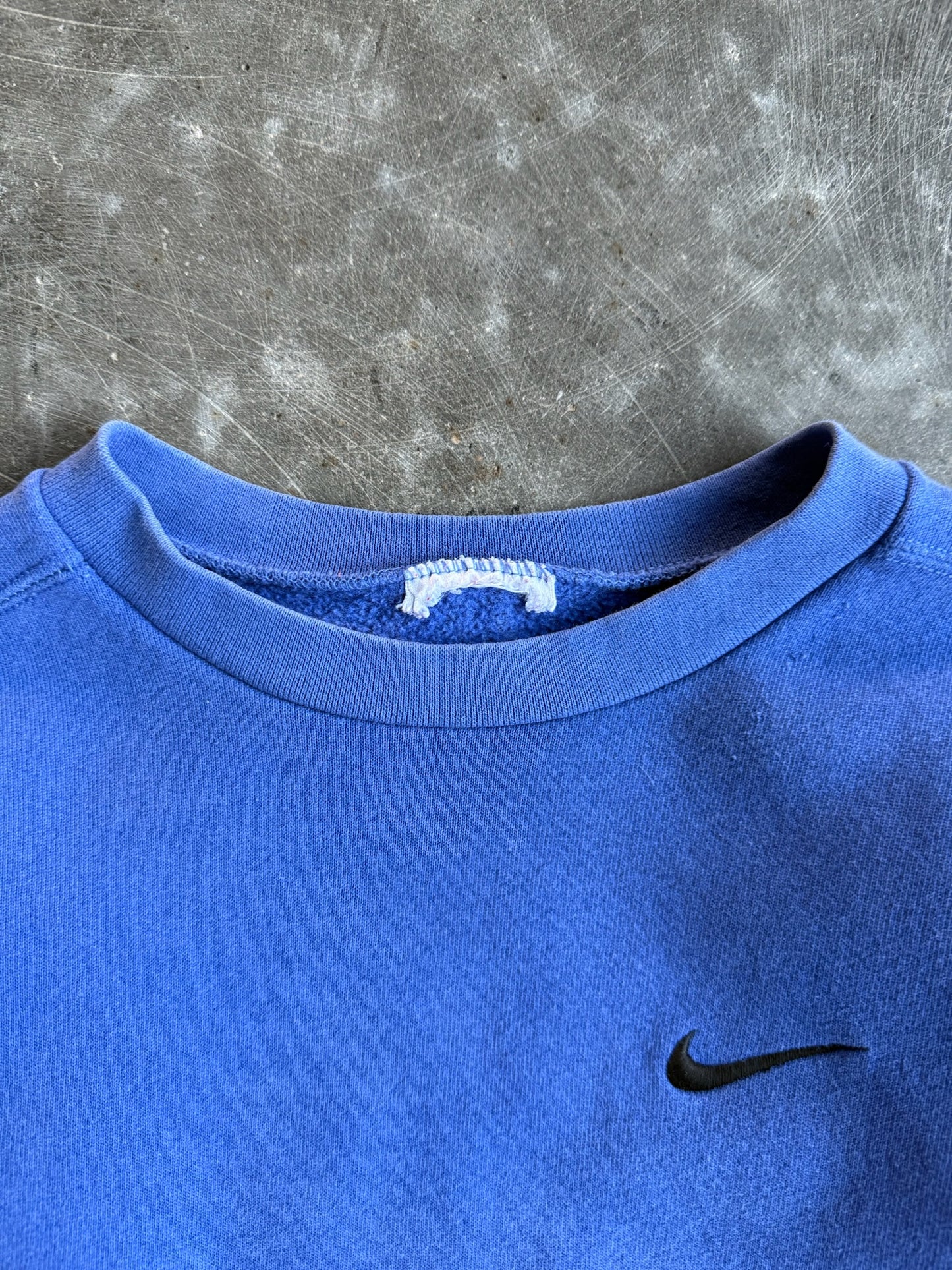 Vintage Blue Nike Swoosh Crew - XS