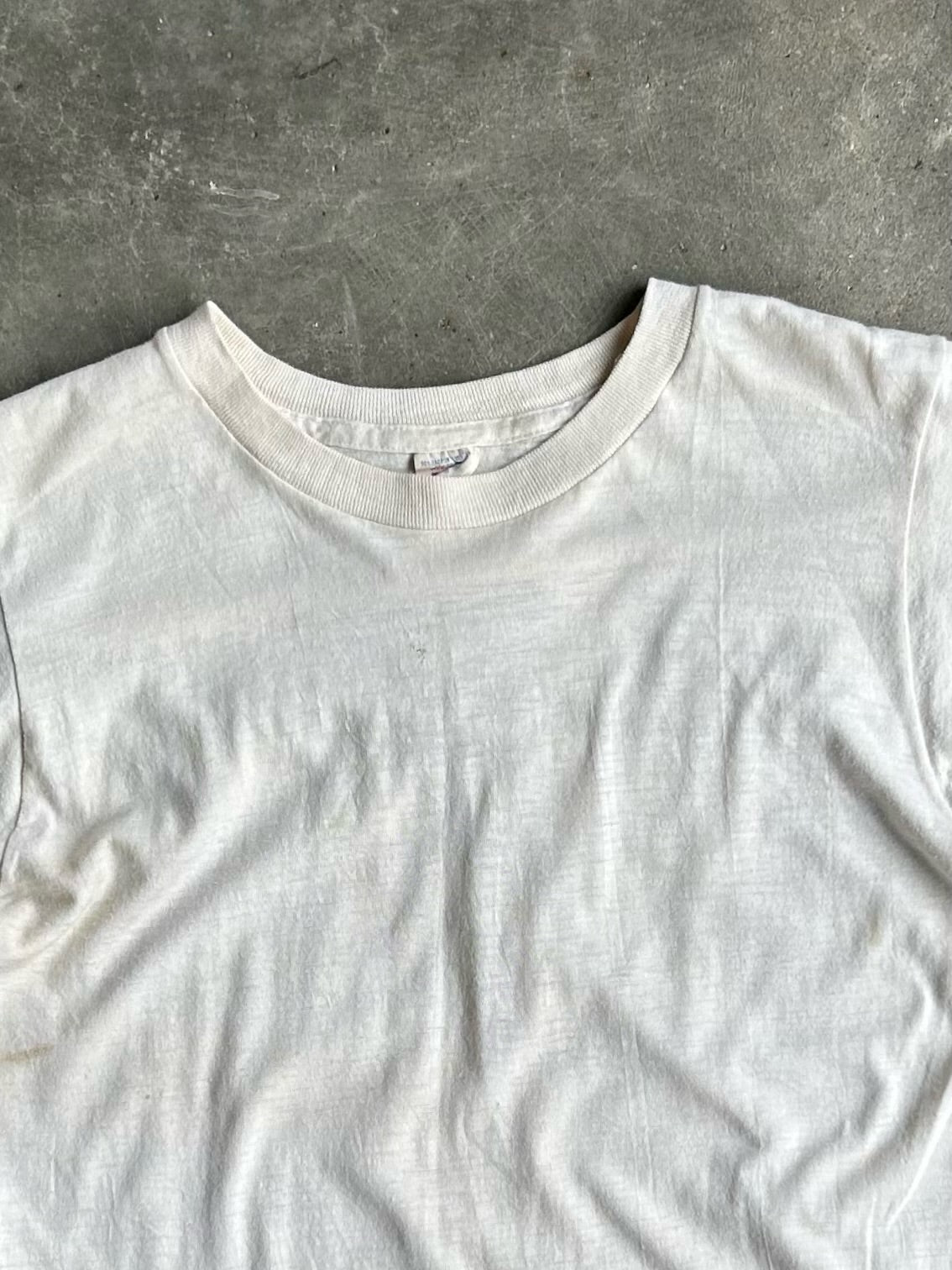 Vintage Single Stitch Blank White Shirt - S