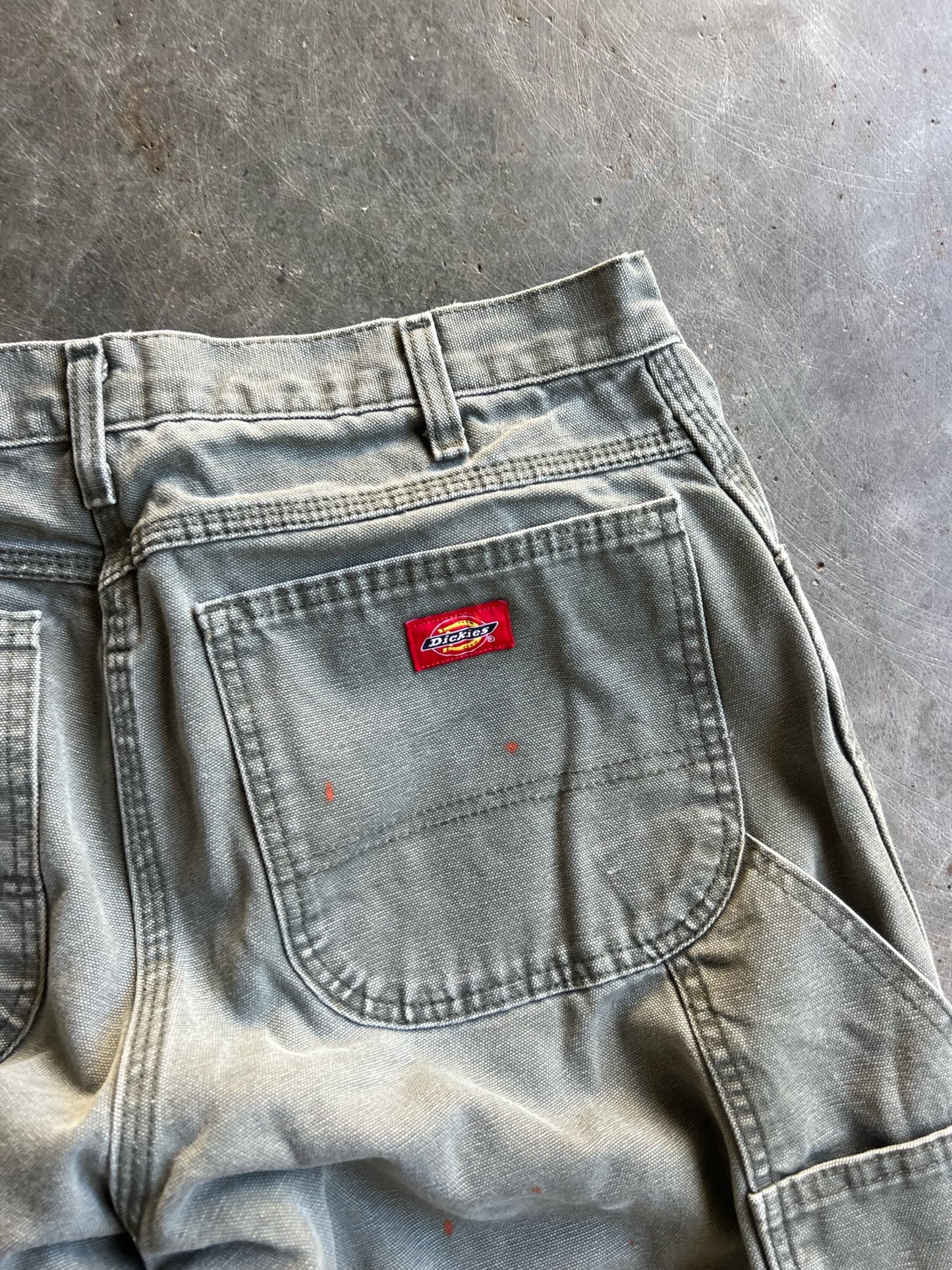 Vintage Green Painted Dickies Carpenter Pants - 33