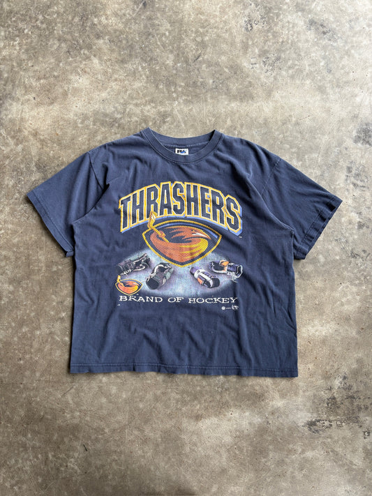 Vintage Navy Thrashers Brand Of Hockey Tee - XL