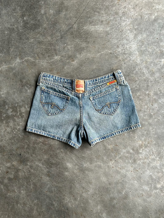 Vintage Faded Bongo Micro Denim Shorts - 28