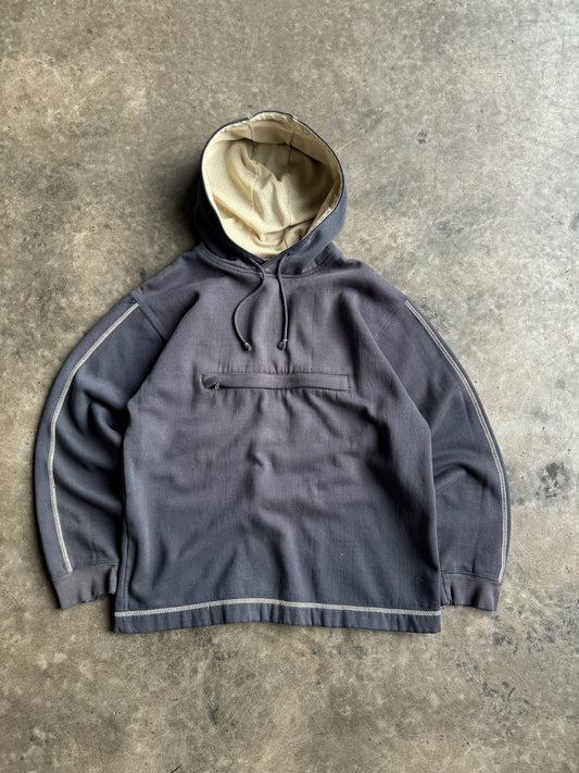 Vintage Navy Blank Hoodie - M