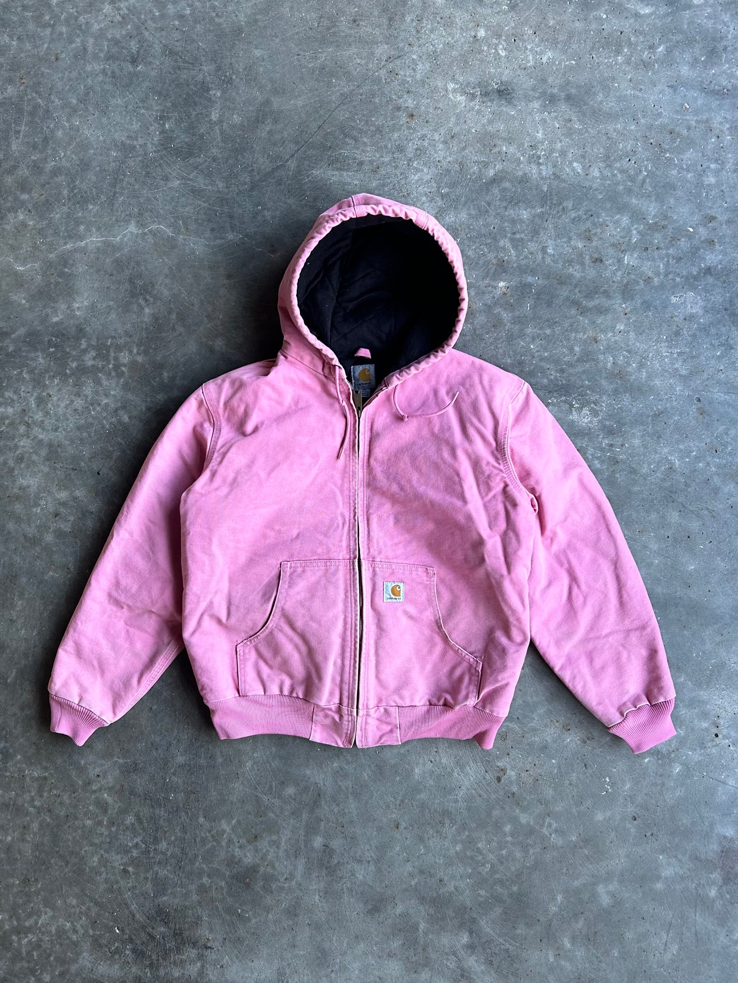 Vintage Baby Pink Hooded Carhartt Jacket - M