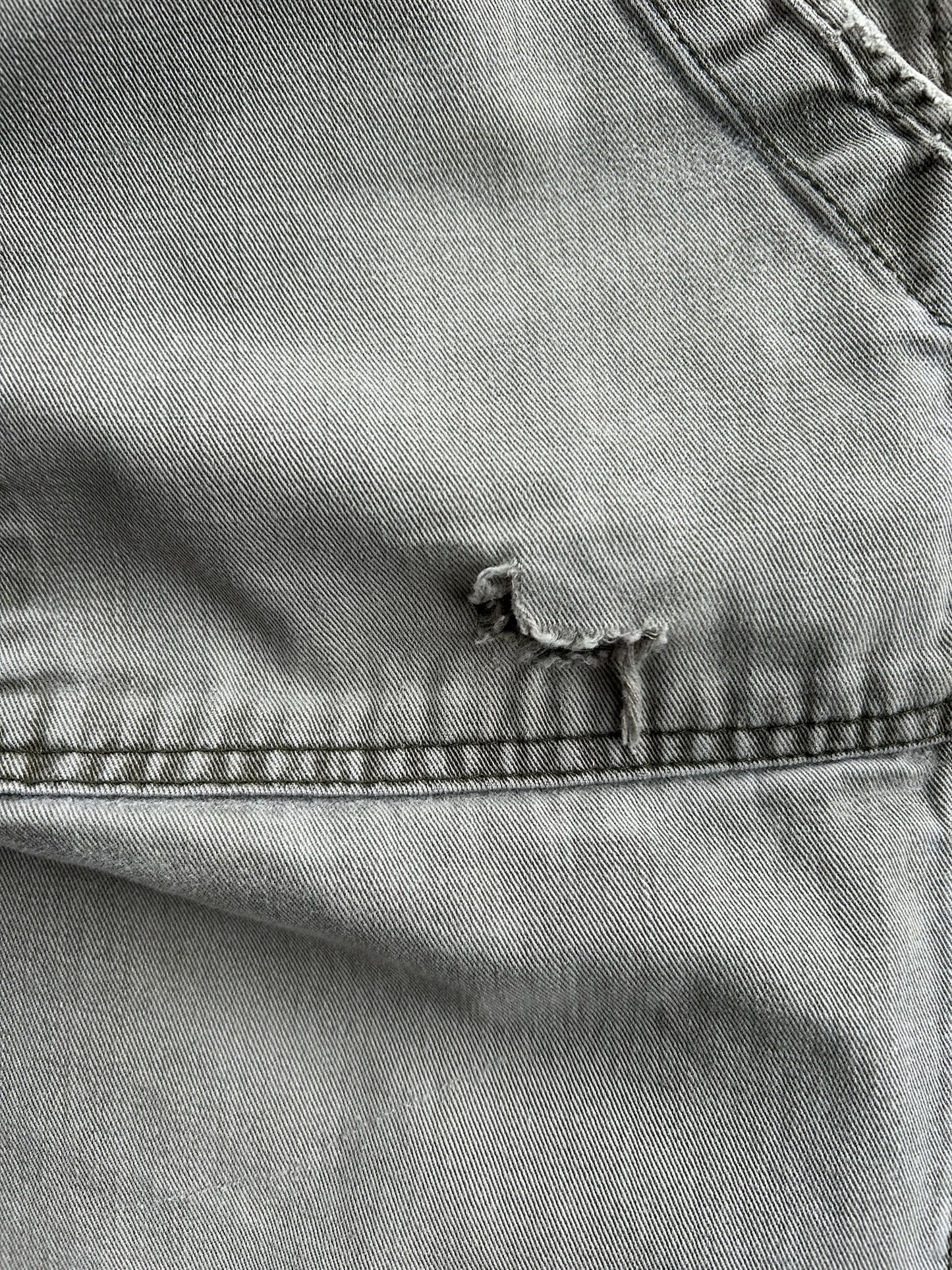 Vintage Distressed Grey Polo Denim Pants - 34