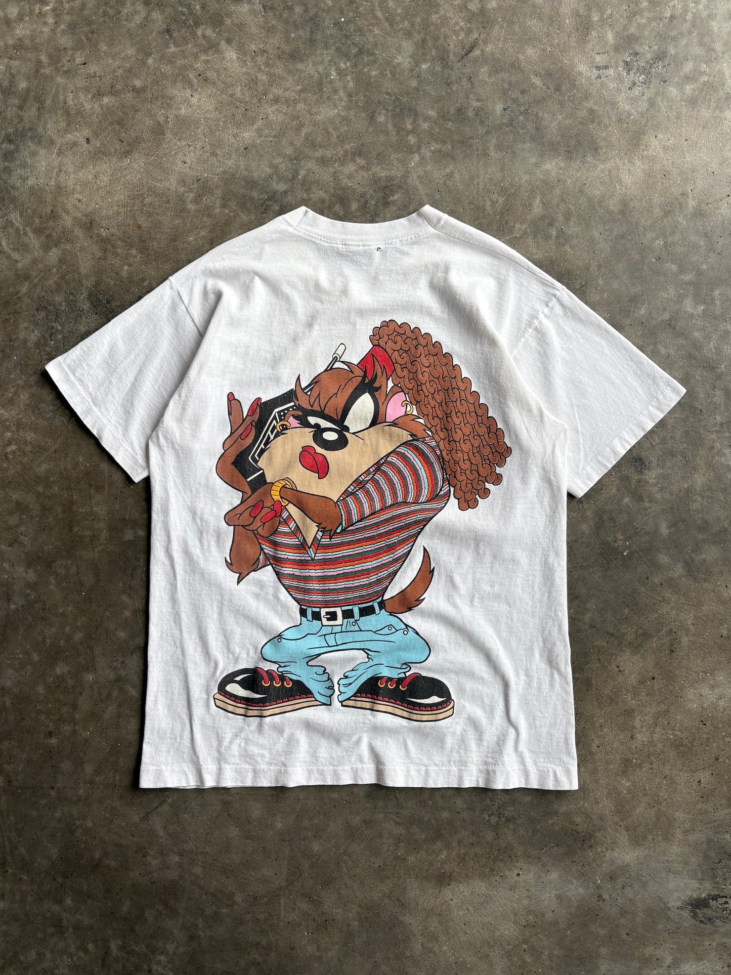 Vintage White ‘Taz’ Tasmanian Devil Tee - L