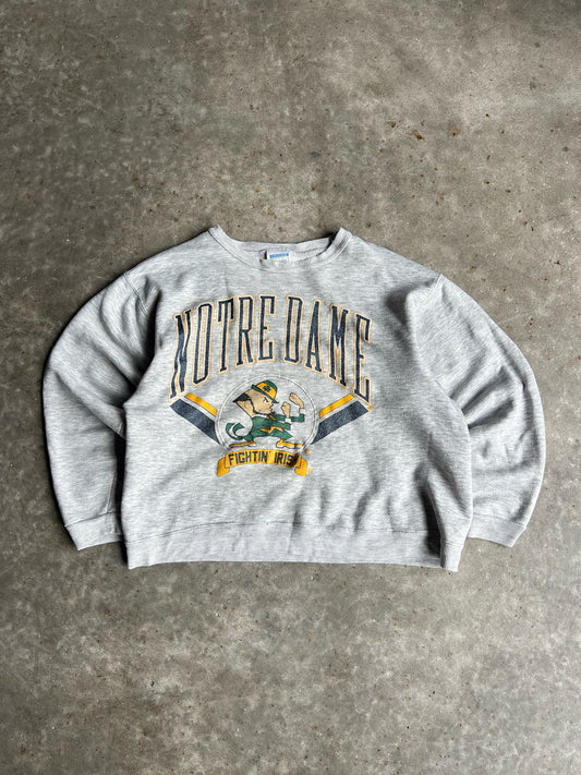 Vintage Cropped Notre Dame Irish Crew - L