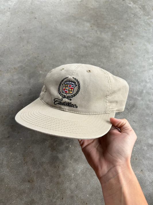 Vintage Beige Cadillac Strapback Hat