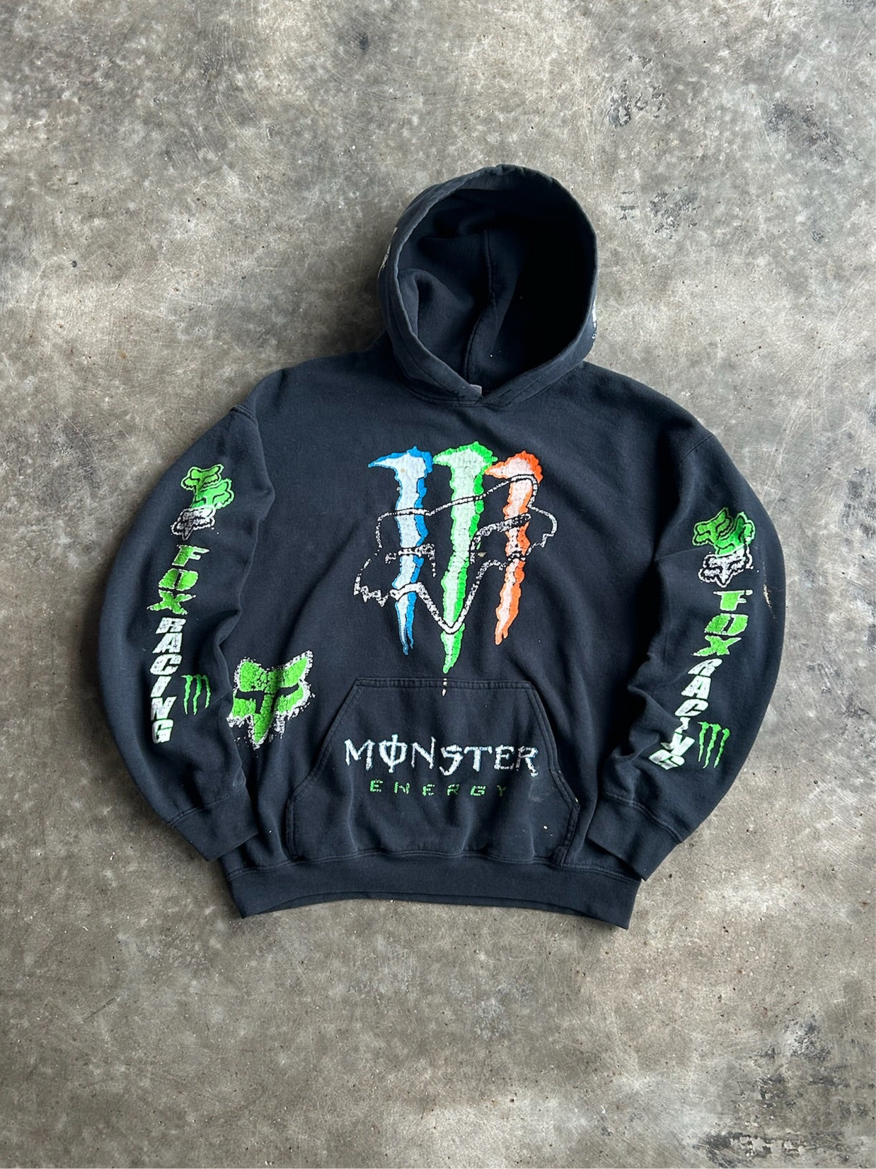 Vintage Black Monster Energy Hoodie - M