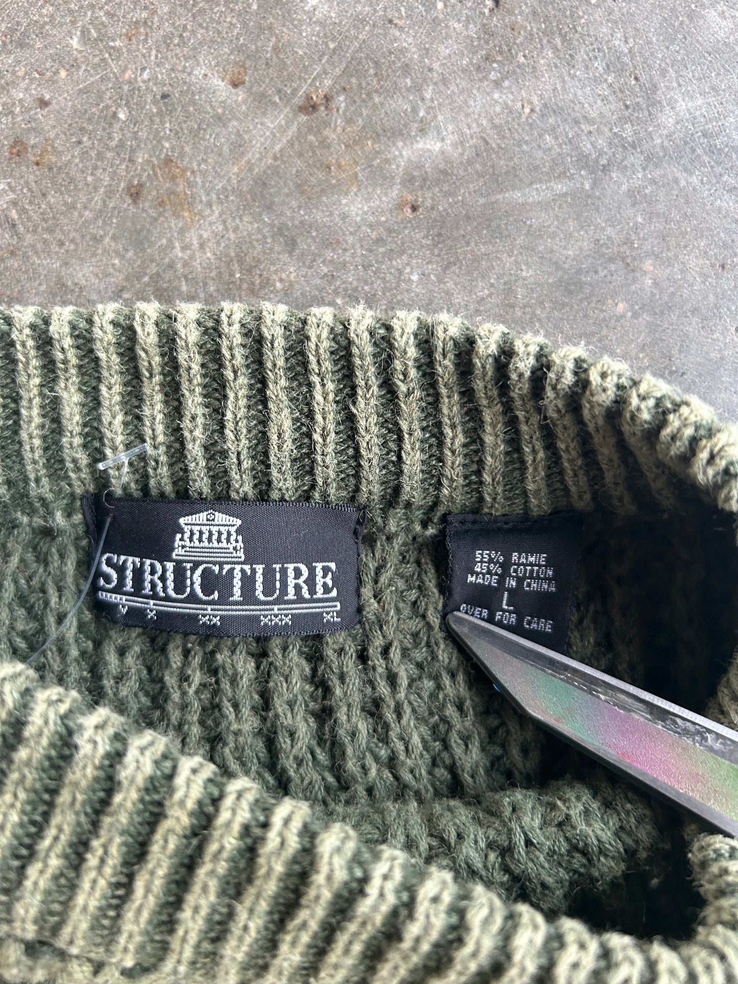 Vintage Structure Thick Sweater - L