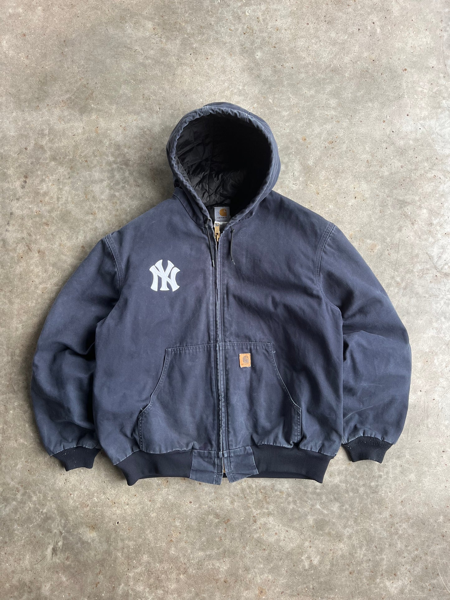 Vintage Yankees Navy Hooded Carhartt Jacket - XL