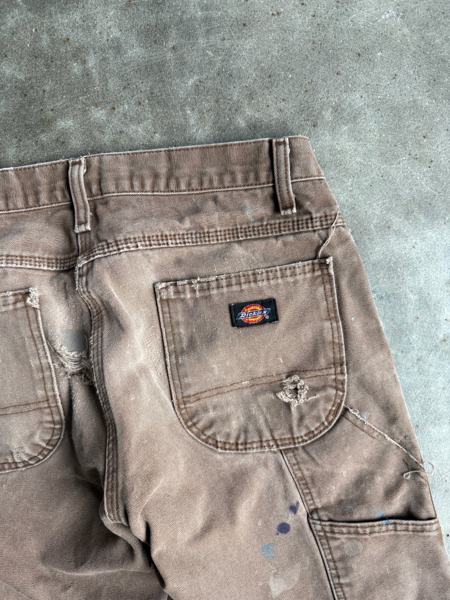 Vintage Brown Distressed Dickies Carpenter Pants - 32