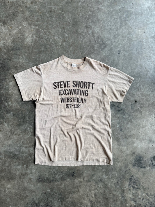 True Vintage Single Stitch Steve Shortt Graphic Distressed Tee - L