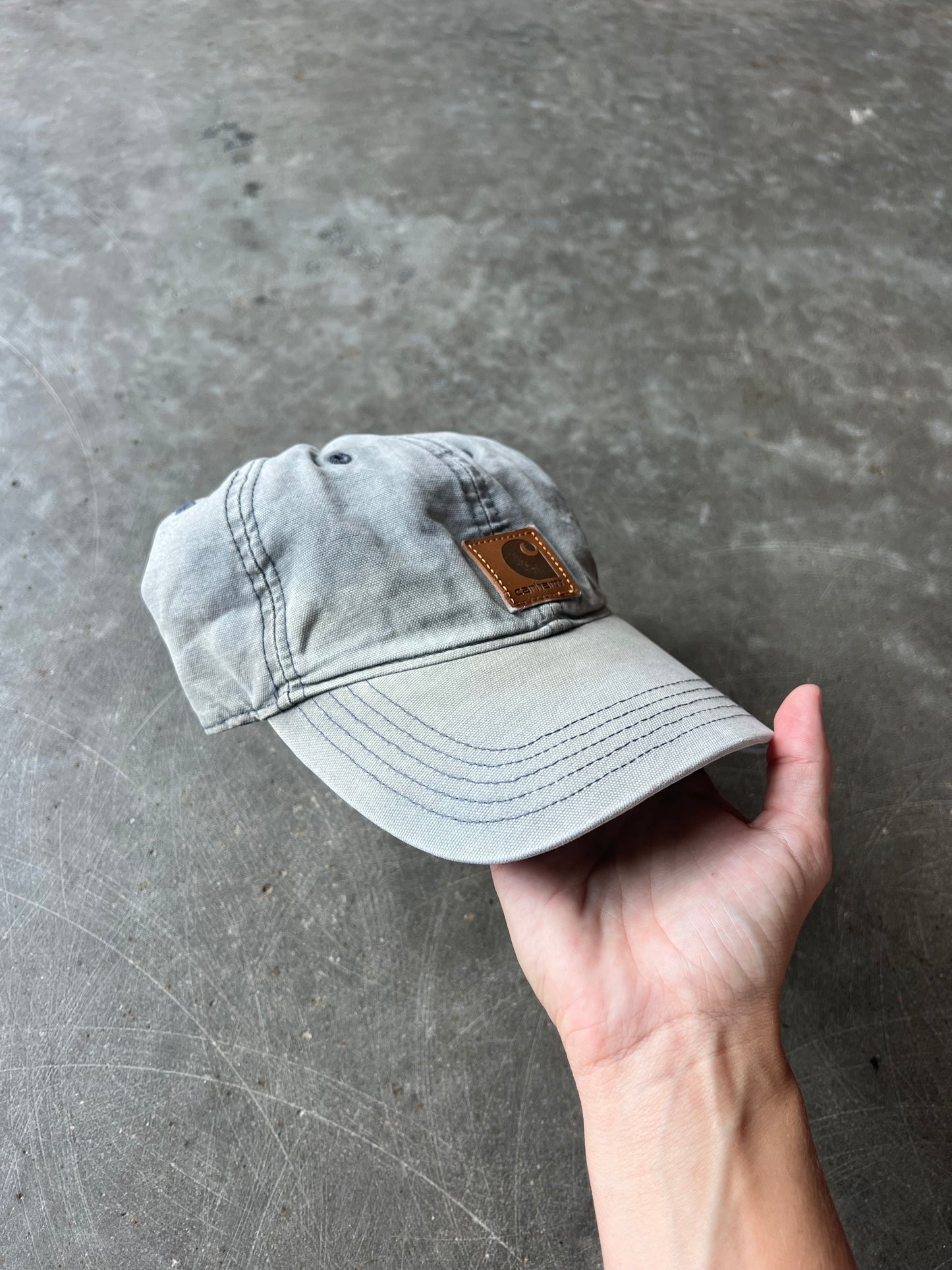 Faded Grey Carhartt Velcro Hat