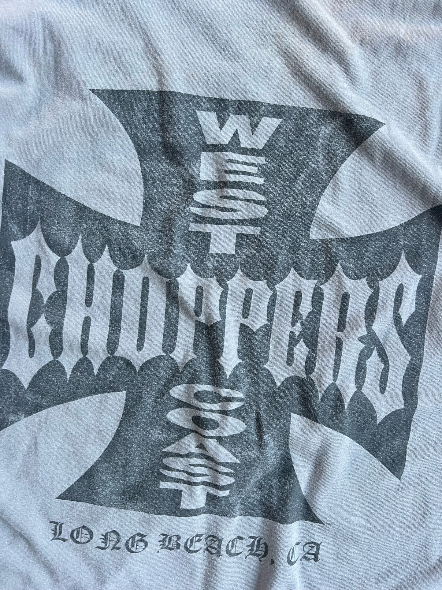 Vintage Grey Cropped West Coast Choppers Shirt - XXL