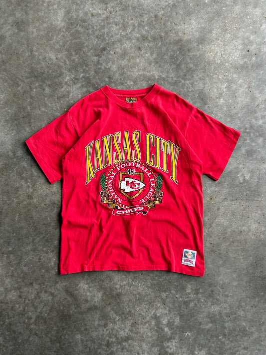 Vintage Red Kansas City Chiefs Distressed Tee - L